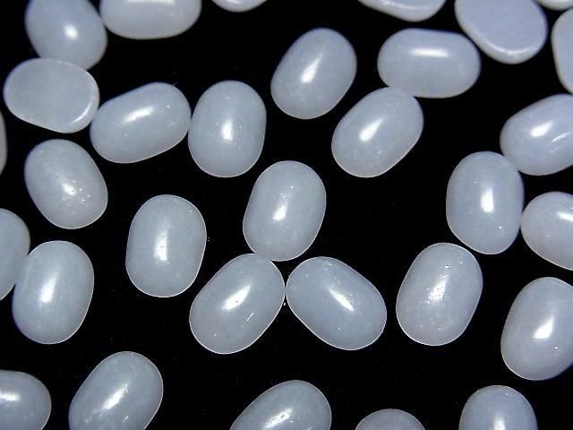 Angelith Oval Cabochon 8x6mm 5 Stück