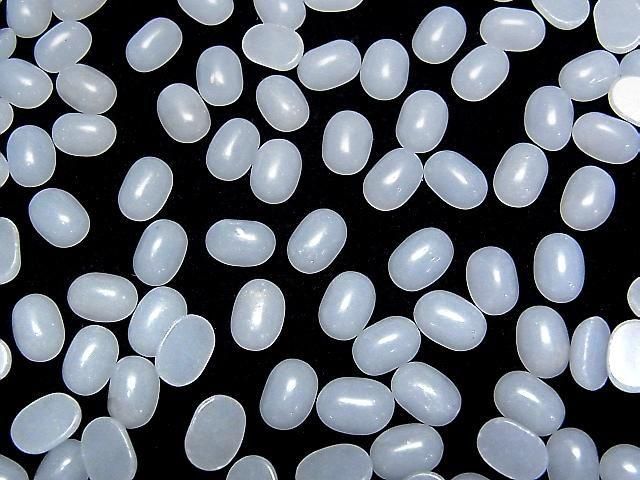 Angelith Oval Cabochon 8x6mm 5 Stück