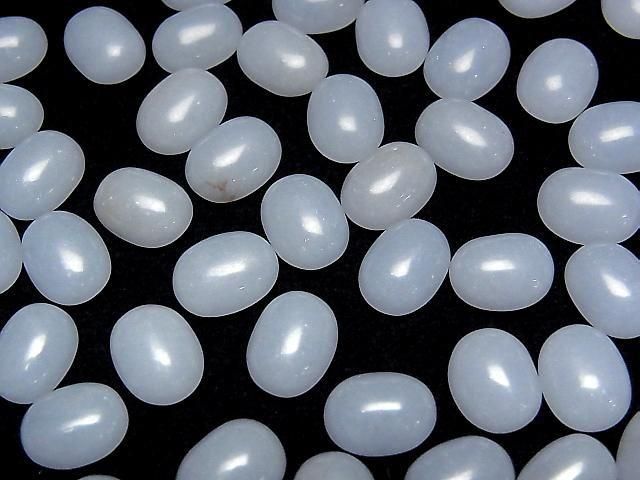 Angélite ovale cabochon 10x7.5mm 4pcs
