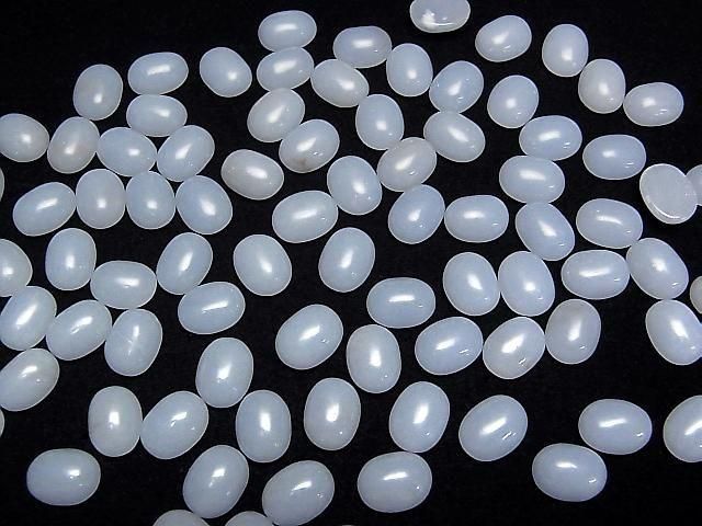 Angélite ovale cabochon 10x7.5mm 4pcs