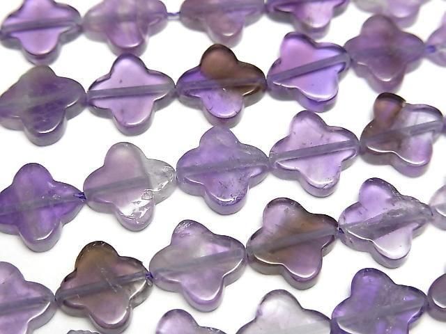 Gemischter Amethyst Blumenmotiv 10x10mm 1Strang Perlen (ca. 15 Zoll/36 cm)