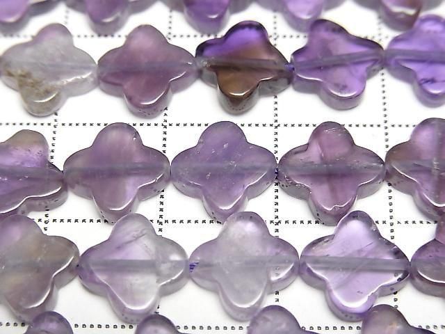 Gemischter Amethyst Blumenmotiv 10x10mm 1Strang Perlen (ca. 15 Zoll/36 cm)