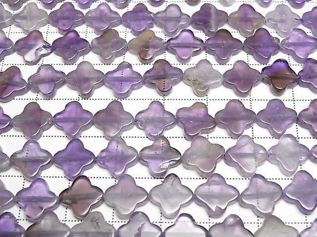 Gemischter Amethyst Blumenmotiv 10x10mm 1Strang Perlen (ca. 15 Zoll/36 cm)