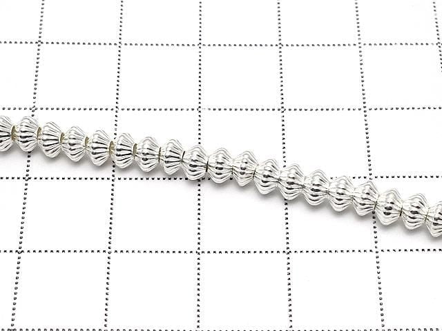 Silver925 Line Carved Rondelle 4.3mm 5pcs