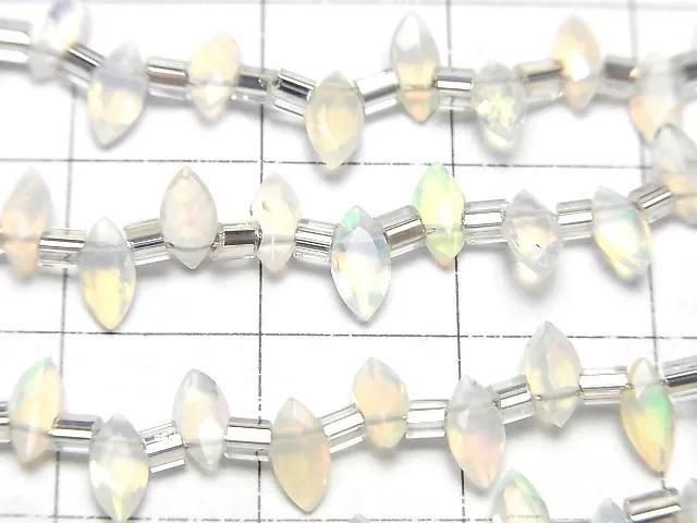 Hochwertiger äthiopischer Opal AAA- Marquise facettiert 6x3mm halb oder 1strang Perlen (ca. 15 cm)