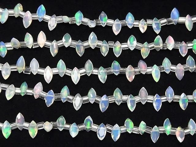 Hochwertiger äthiopischer Opal AAA- Marquise facettiert 6x3mm halb oder 1strang Perlen (ca. 15 cm)