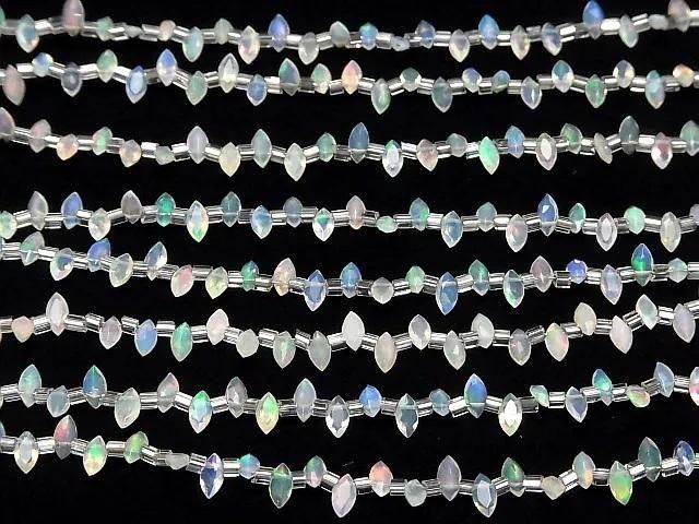 Hochwertiger äthiopischer Opal AAA- Marquise facettiert 6x3mm halb oder 1strang Perlen (ca. 15 cm)