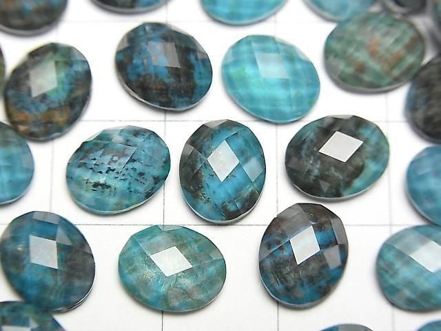 Chrysokolla x Kristall AAA ovaler Cabochon 10x8mm 2 Stück