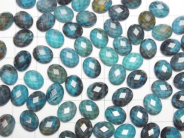 Chrysokolla x Kristall AAA ovaler Cabochon 10x8mm 2 Stück