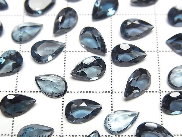 Hochwertiger London-Blau-Topas AAA loser Stein birnenförmig facettiert 8x5mm 2 Stück