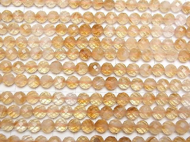 Phantom Citrine AA++ 64-Faceted Round 6mm 1strand beads (approx. 15 inches/36 cm) High Quality!