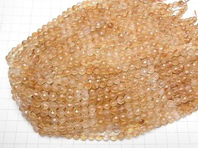 Phantom Citrine AA++ 64-Faceted Round 6mm 1strand beads (approx. 15 inches/36 cm) High Quality!