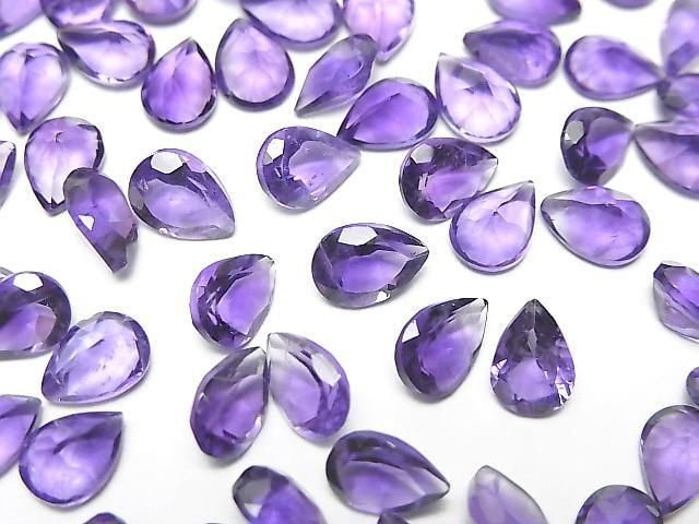 Hochwertiger Amethyst AAA Lose Stein Birnenform Facettiert 7x5mm 10Stk