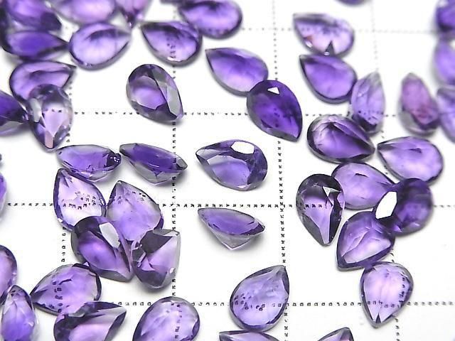 Hochwertiger Amethyst AAA Lose Stein Birnenform Facettiert 7x5mm 10Stk