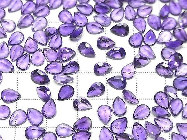 Hochwertiger Amethyst AAA Lose Stein Birnenform Facettiert 7x5mm 10Stk