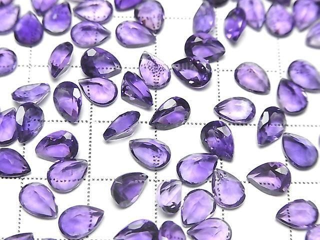 Hochwertiger Amethyst AAA Lose Stein Birnenform Facettiert 7x5mm 10Stk