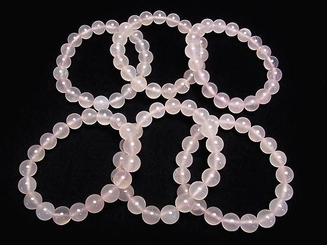 Natürliche Farbe Rosa Chalcedon AA++ Runde 10mm Armband