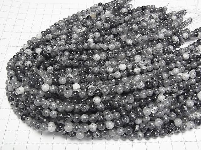 Turmalin Quarz AA++ Runde 6mm 1Strang Perlen (ca. 14 Zoll/35 cm)