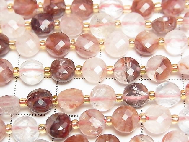 Hochwertig! Roter Hematoidquarz Facettierte Münze 6x6x4mm Halb oder 1Strang Perlen (ca. 15 Zoll/36 cm)