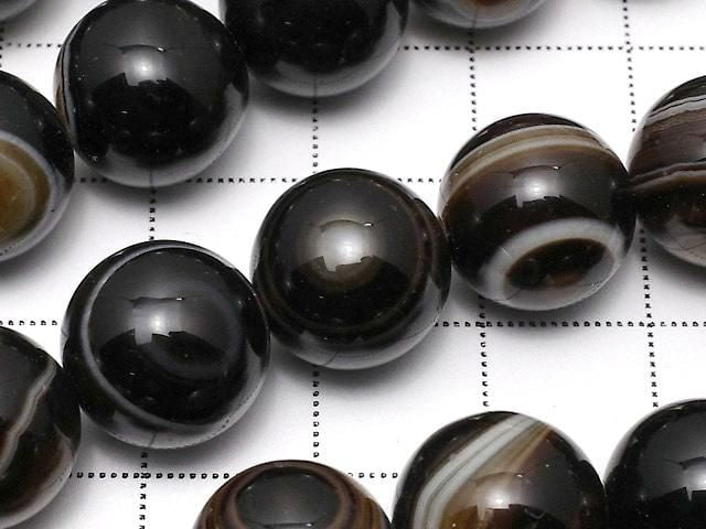 Tibetan Agate (Eye Agate) Round 12mm half or 1strand beads (approx. 15 inches/36 cm)