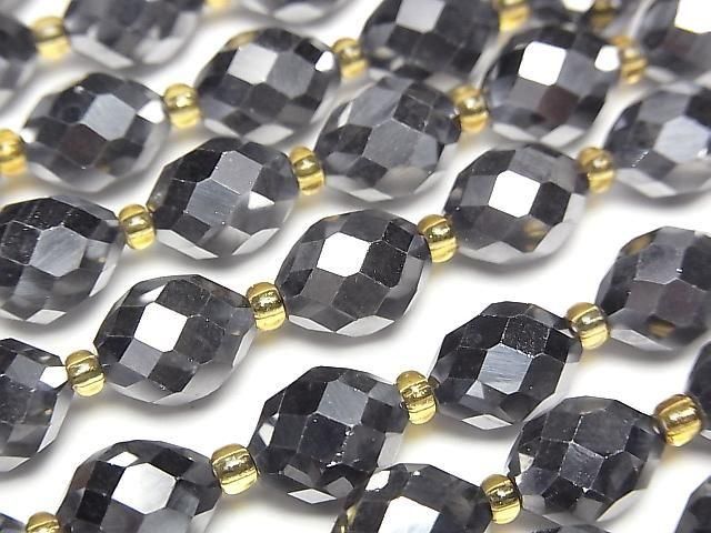 Hohe Qualität! Terahertz Facettierte Reiskorn 10x8x8mm 1strang Perlen (ca. 14 Zoll/34 cm)