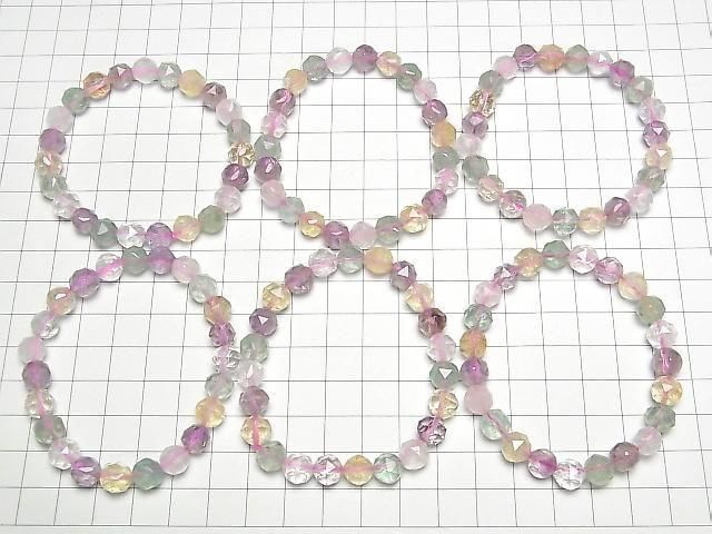 Gemischte Stein Stern Facettierte Runde 8mm Armband