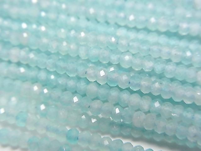 Hochwertig! Amazonit AA++ facettierte Knopf-Rondelle 2x2x1mm 1Strang Perlen (ca. 15 Zoll/37 cm)