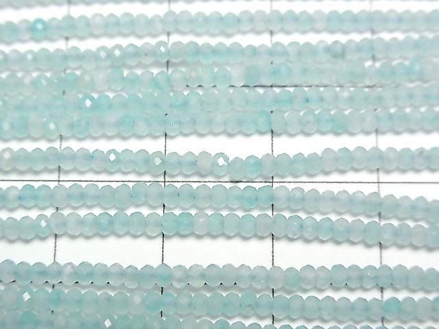 Hochwertig! Amazonit AA++ facettierte Knopf-Rondelle 2x2x1mm 1Strang Perlen (ca. 15 Zoll/37 cm)