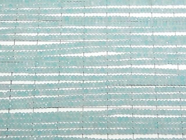 Hochwertig! Amazonit AA++ facettierte Knopf-Rondelle 2x2x1mm 1Strang Perlen (ca. 15 Zoll/37 cm)