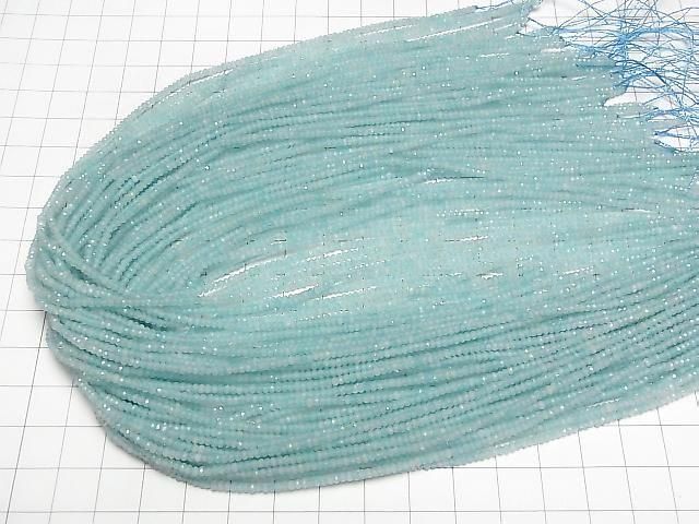 Hochwertig! Amazonit AA++ facettierte Knopf-Rondelle 2x2x1mm 1Strang Perlen (ca. 15 Zoll/37 cm)