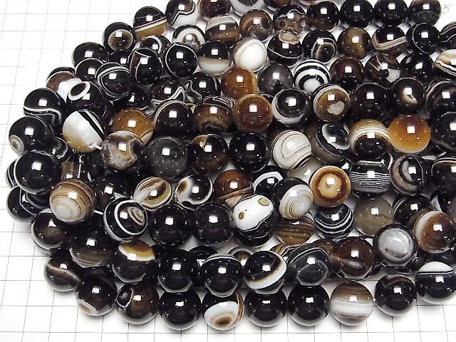 Agate du Tibet (Agate Œil) AAA Ronde 16 mm Perles en demi-fil ou en fil complet (environ 34 cm/14 pouces)