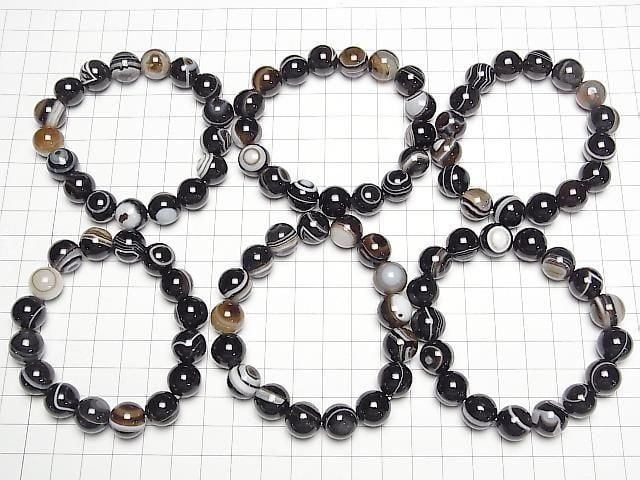 Tibetischer Achat (Augenachat) AAA Runde 12mm Armband