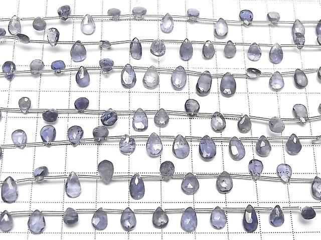 Iolith AA++ Tropfenform Facettierte Briolette 1strang Perlen (ca. 7 Zoll/17 cm)