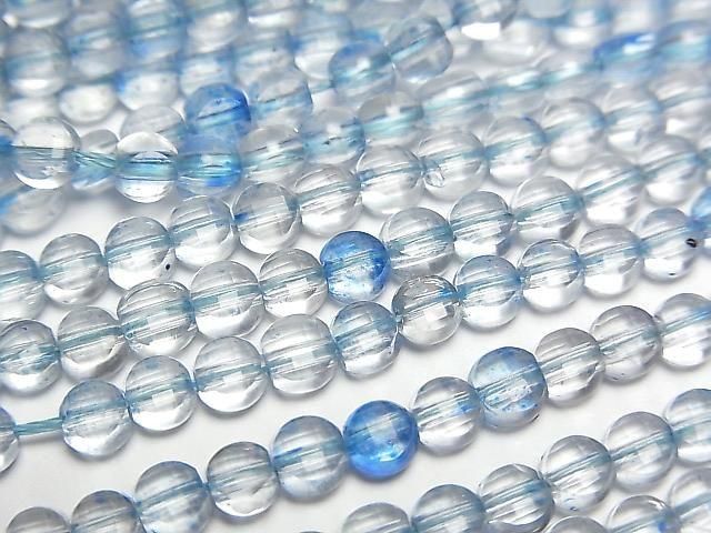 Blauer Topas Facettierte Münze 4x4mm 1strang Perlen (ca. 15 Zoll/36 cm)