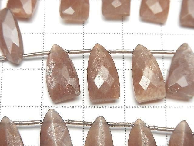 Brauner Mondstein AA+ Facettierte Tropfenform 15x8mm 1strang Perlen (ca. 7 Zoll/17 cm)