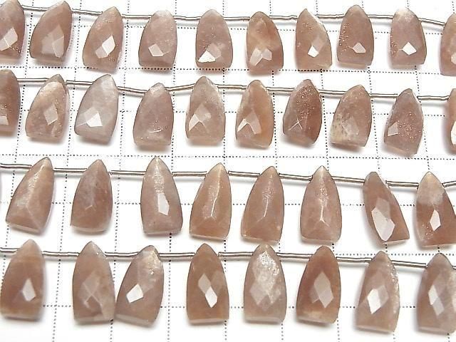 Brauner Mondstein AA+ Facettierte Tropfenform 15x8mm 1strang Perlen (ca. 7 Zoll/17 cm)