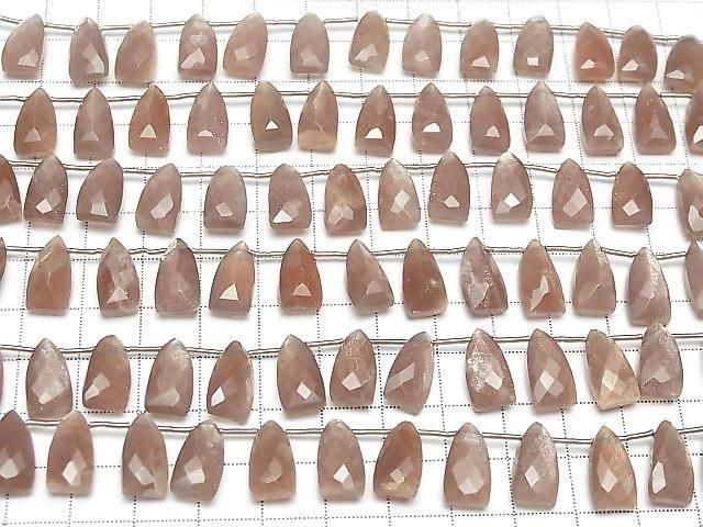 Brauner Mondstein AA+ Facettierte Tropfenform 15x8mm 1strang Perlen (ca. 7 Zoll/17 cm)