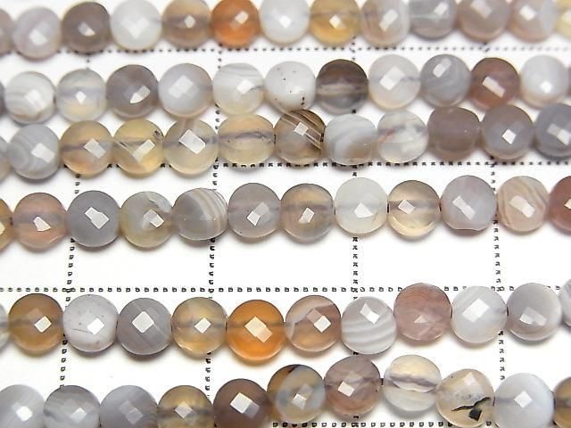 Hochwertiger! Botswana Achat Facettierte Münze 4x4mm 1strang Perlen (ca. 15 Zoll/36 cm)