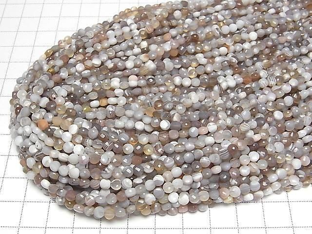 Hochwertiger! Botswana Achat Facettierte Münze 4x4mm 1strang Perlen (ca. 15 Zoll/36 cm)