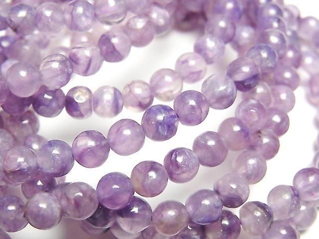 Engelsilica (Charoit mit Silica) AA++ Runde 5mm Armband