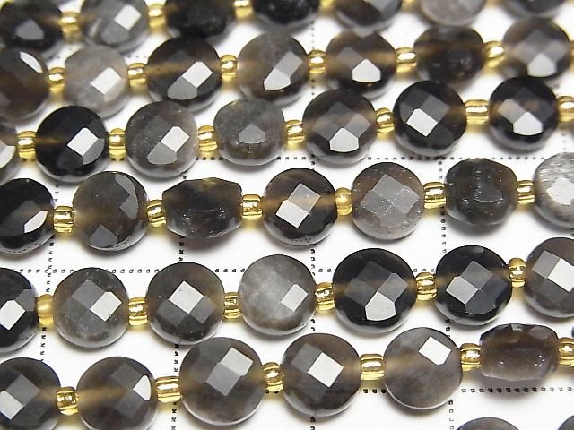Hochwertig! Silberobsidian AAA- Facettierte Münze 6x6x4mm Halbe oder 1 Strang Perlen (ca. 15 Zoll/37 cm)