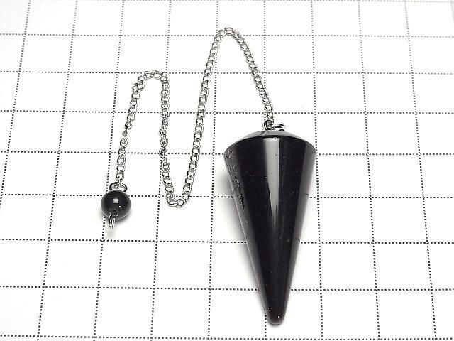 Goldener Obsidian AAA- Pendel (glatt) 36x18x18mm mit Kette 1 Stück