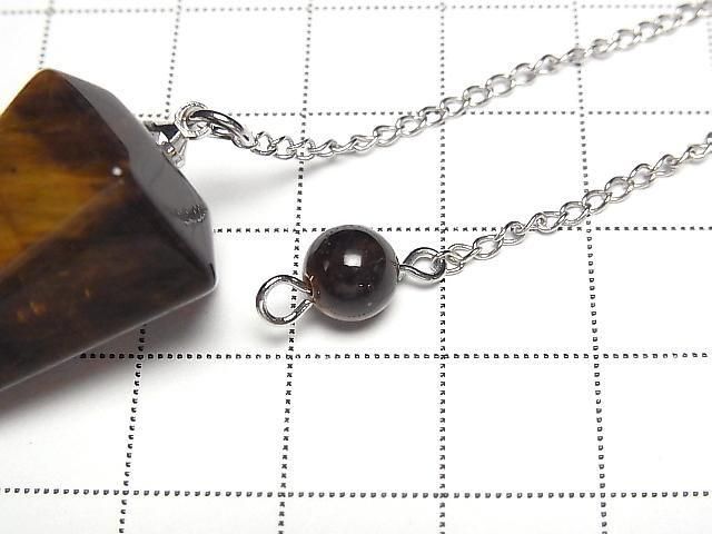Gelber Tigerauge AA+ Pendel 36x20x20mm mit Kette 1 Stück
