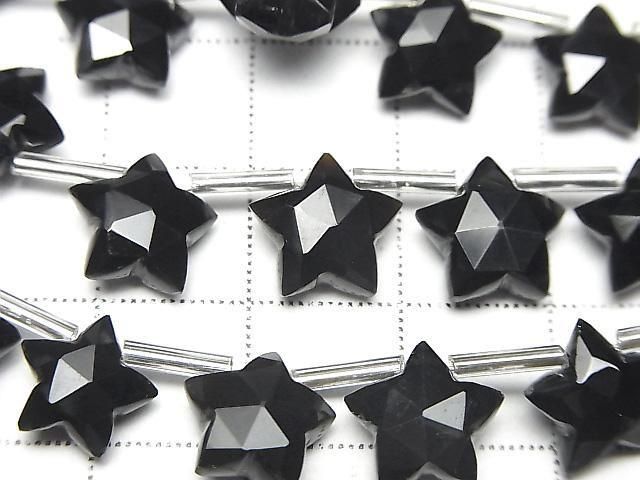 Onyx Facettiert Stern 10x10mm 1strang Perlen (8Stück)