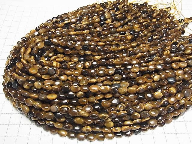 Gelbes Tigerauge AA++ Oval 8x6mm 1strang Perlen (ca. 15 Zoll/36 cm)