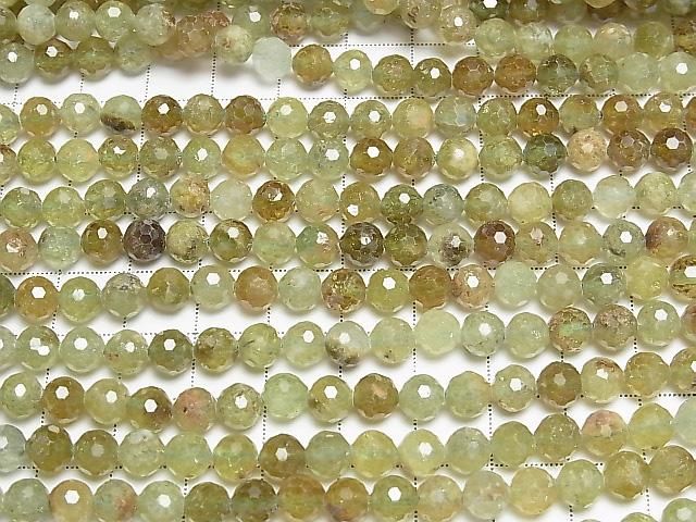 Hochwertig! Grossulargranat AA+ 128 facettierte Runde 6.5mm Halb oder 1strang Perlen (ca. 15 Zoll/37 cm)