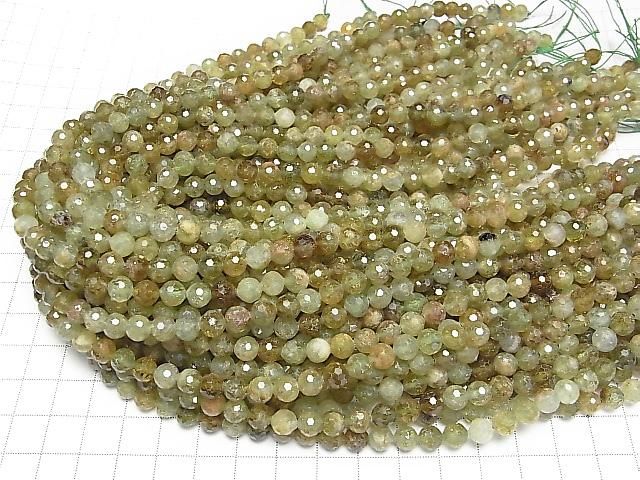 Hochwertig! Grossulargranat AA+ 128 facettierte Runde 6.5mm Halb oder 1strang Perlen (ca. 15 Zoll/37 cm)