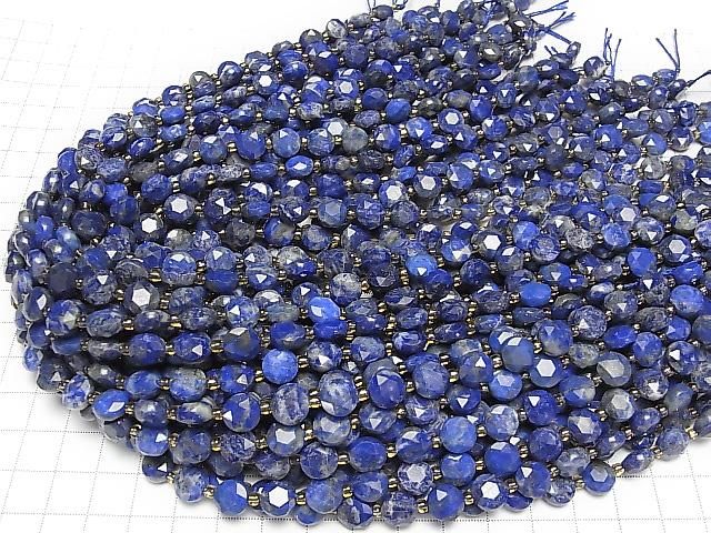 Hochwertig! Lapislazuli AA++ Hexagram facettierte Münze 8.5x8.5x5mm halb oder 1strang Perlen (ca. 15 Zoll/36 cm)