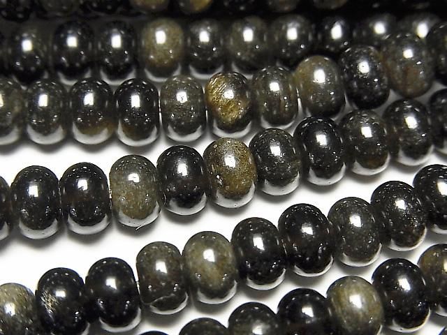 Goldener Obsidian AAA- Rondelle 6x6x4mm 1Strang Perlen (ca. 15 Zoll/36 cm)