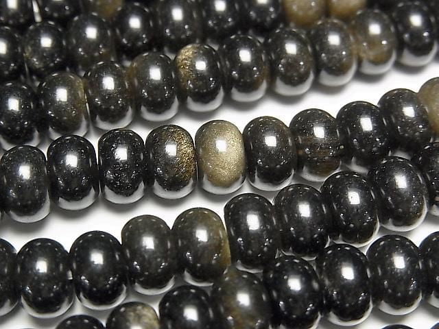 Goldener Obsidian AAA- Rondelle 8x8x5mm 1Strang Perlen (ca. 15 Zoll/36 cm)
